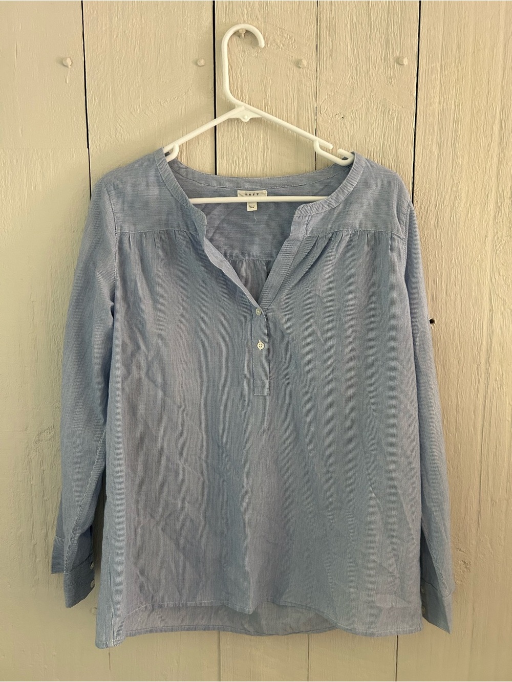 Soft Joie Light Blue Long Sleeve Henley Top